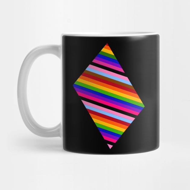 Diamond stripes rainbow (black) by Orchid's Art